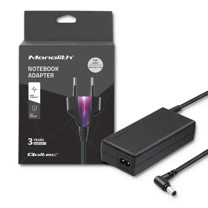 Qoltec Power adapter for laptop Acer 90W | 19V | 4.74A | 5.5*2.5 | +power cable
