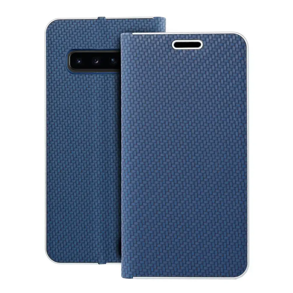 LUNA Book Carbon grāmatveida maciņš telefonam Samsung Galaxy S10 (G973) zils