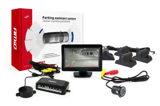 Parking assistant system TFT01 4,3" with HD-308-LED 4 sensors black Truck