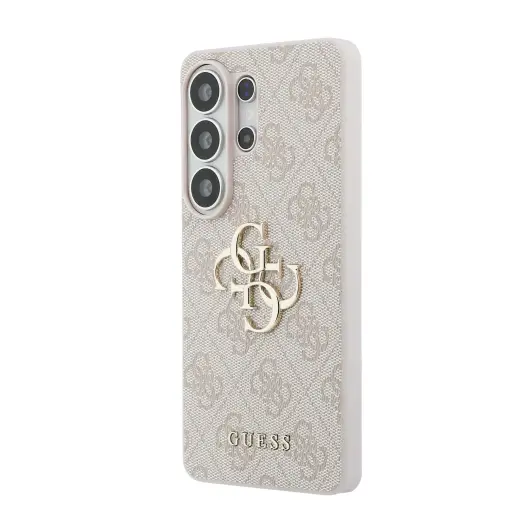 Guess PU 4G Metal Logo telefono dėklas Samsung Galaxy S26 Ultra (S948) rožinis