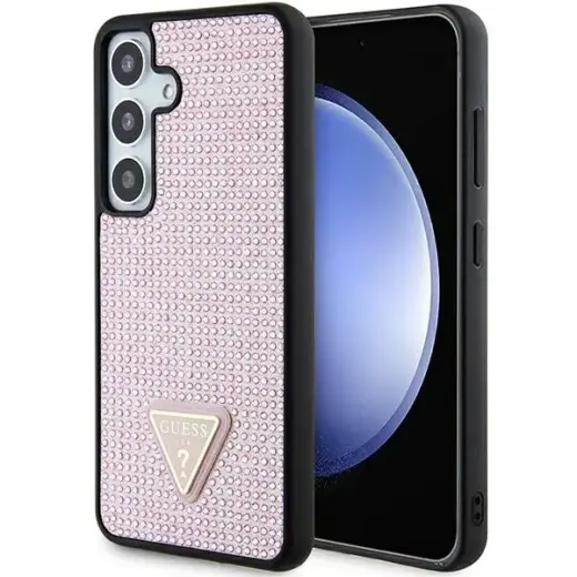 Guess GUHCS24SHDGPPP S24 S921 różowy|pink hardcase Rhinestone Triangle