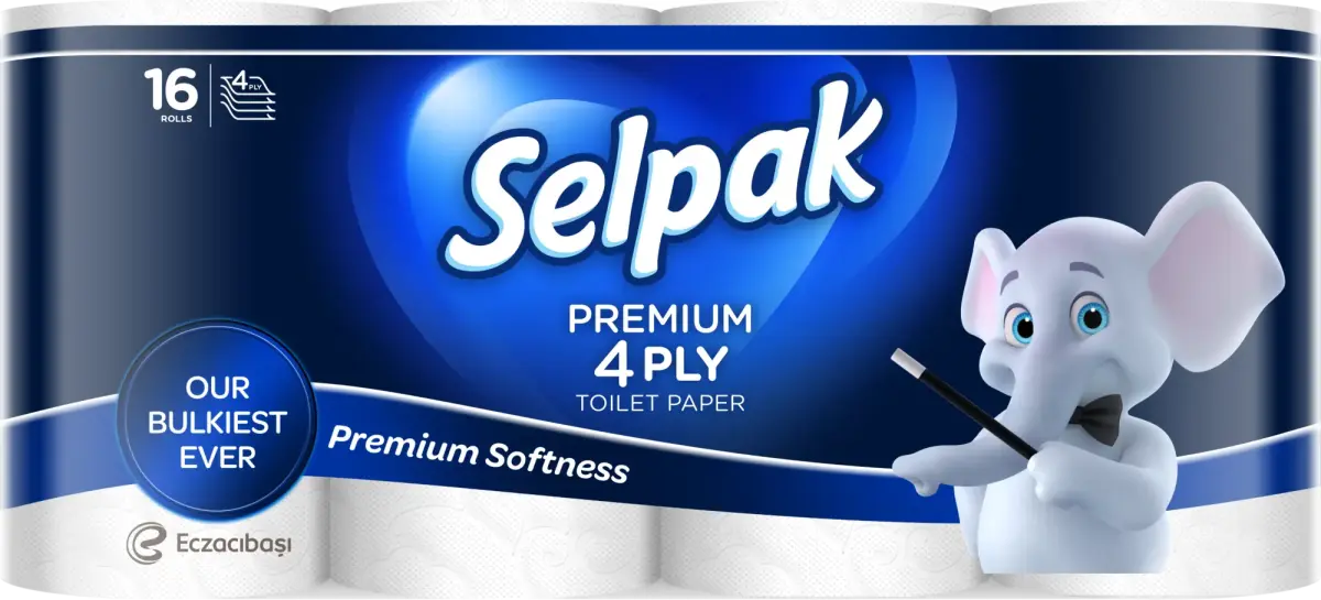 SELPAK Toilet paper, 4 ply, 16.8m, 120 sheets, 16 rolls