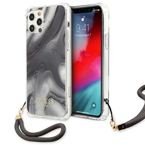 Guess Marble Collection iPhone 12 | iPhone 12 Pro Case - Gray