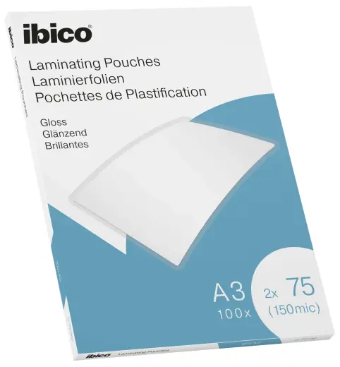 Laminēšanas kabatas Ibico, A3, 303x426 mm, 75 mik.,  100 gab/iepak.
