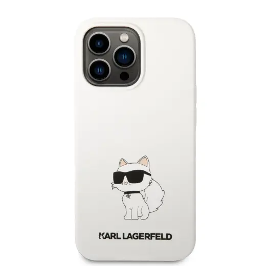 Karl Lagerfeld Liquid Silicone Choupette NFT Case for iPhone 13 Pro Max White