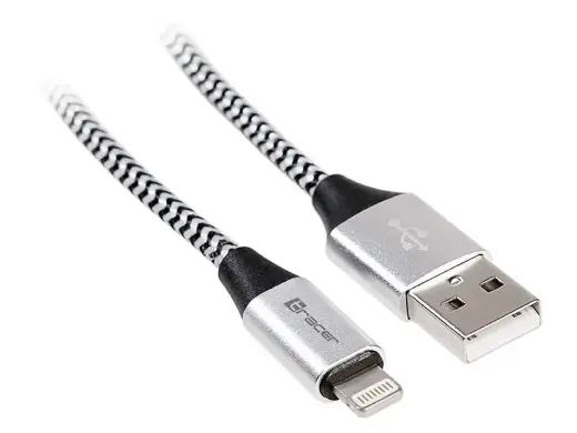 Cable USB 2.0 iPhone AM lightning 1,0m black-silver