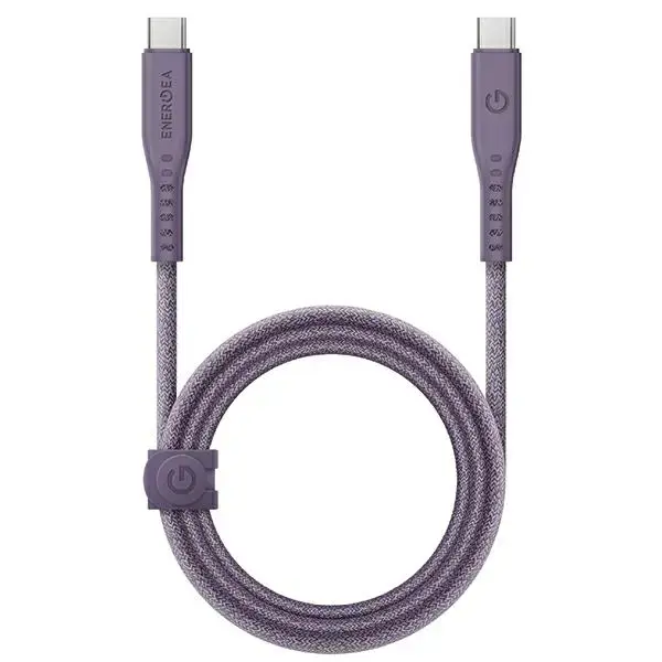 ENERGEA Flow datu pārraides un uzlādes vads | USB-C uz USB-C | 240W | 1.5m | violets