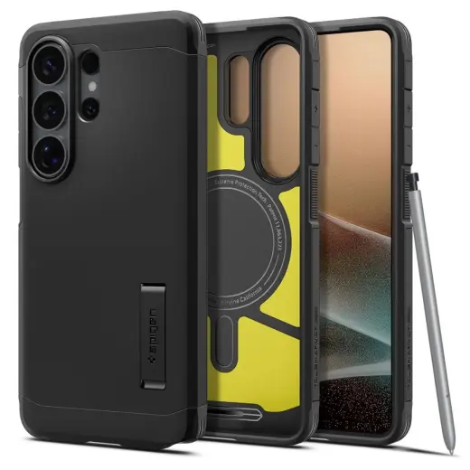 Spigen Tough Armor Mag telefono dėklas su MagSafe palaikymu Samsung Galaxy S26 Ultra (S948) juodas
