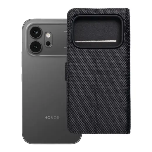 Flip case for Honor 600 4Card RFID anti-theft tech fabric black