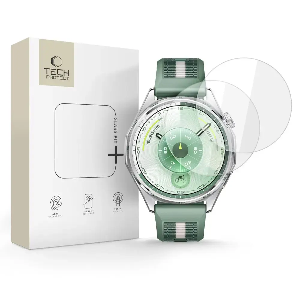 SZKŁO HARTOWANE TECH-PROTECT GLASS FIT+ 2-PACK HUAWEI WATCH GT 6 (46 MM) CLEAR