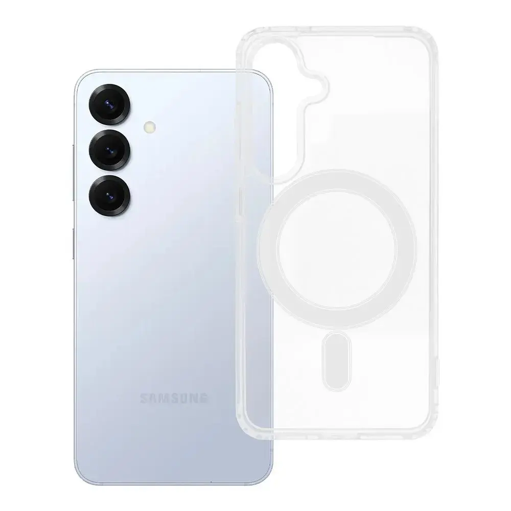 Case for Samsung S25 Clear Mag Cover (MID) compatible with MagSafe transparent