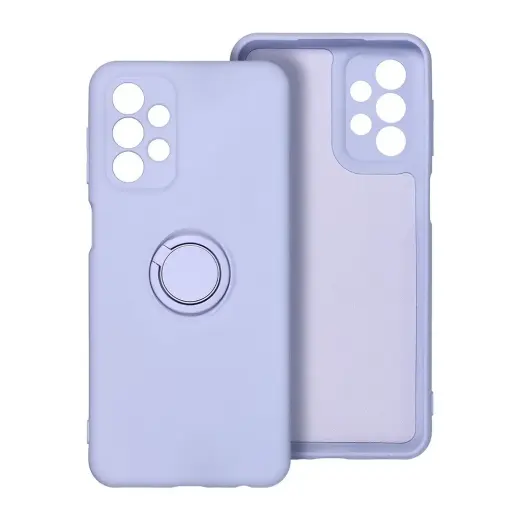 Silicone Ring telefono dėklas su stovu Samsung Galaxy A26 5G (A266) violetinis