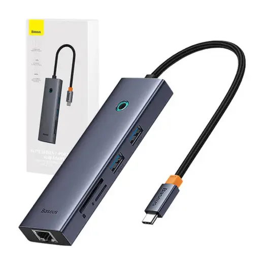 Hub 7w1 Baseus UltraJoy 7-Port ( USB-C to 1xHDMI4K@30Hz + 2xUSB 3.0 + 1xPD +RJ45 + SD|TF3.0)