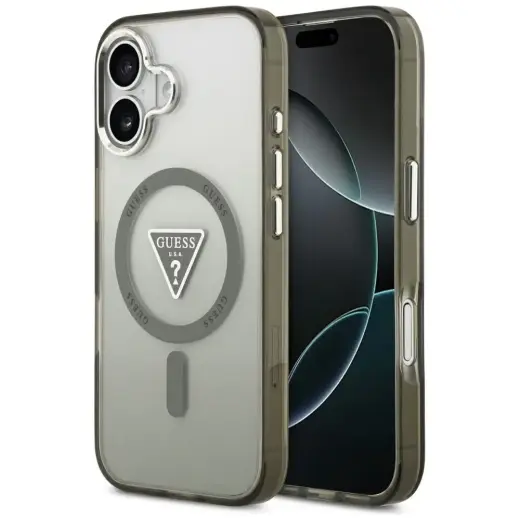 Guess IML Gradient Triangle Logo MagSafe case for iPhone 17 khaki