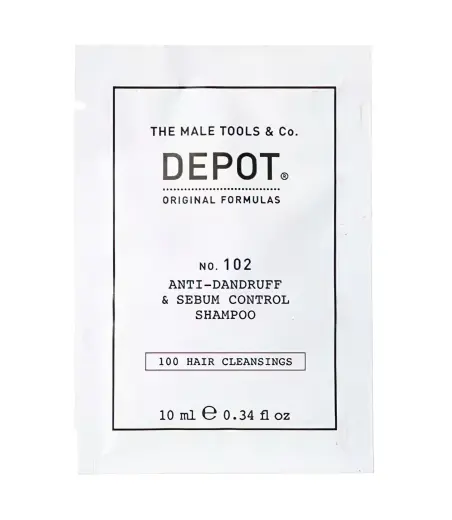 Depot, 100 Hair Cleansing No. 102, Botanical Complex, Hair Shampoo, Anti-Dandruff & Sebum Control, 10 ml