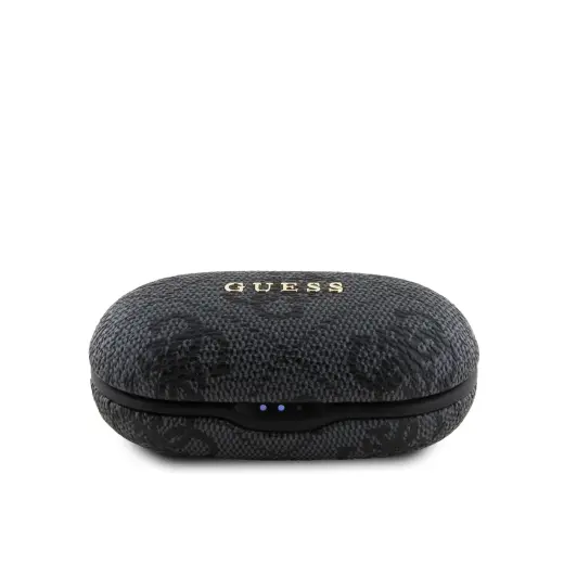 Guess True Wireless 4G PU Metal Logo BT5.3 Stereo Earphones Black