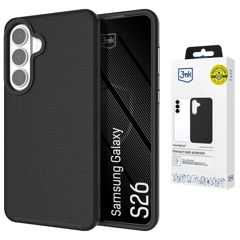3MK Fortis MagCase maciņš ar MagSafe atbalstu telefonam Samsung Galaxy S26 (S942)