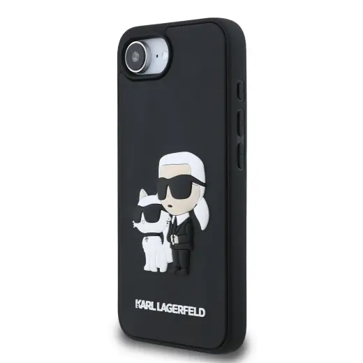 Karl Lagerfeld 3D резиновый чехол для телефона Karl и Choupette для iPhone 16e Черный