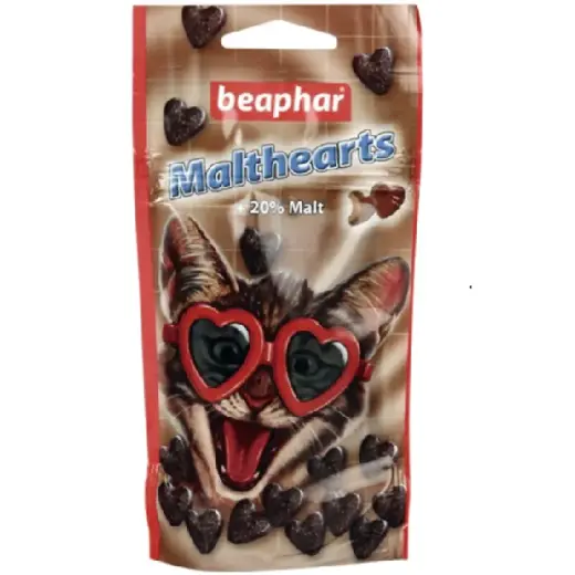 Vitamīnizēta papildbarība - Beaphar Malt Hearts, 150gab.