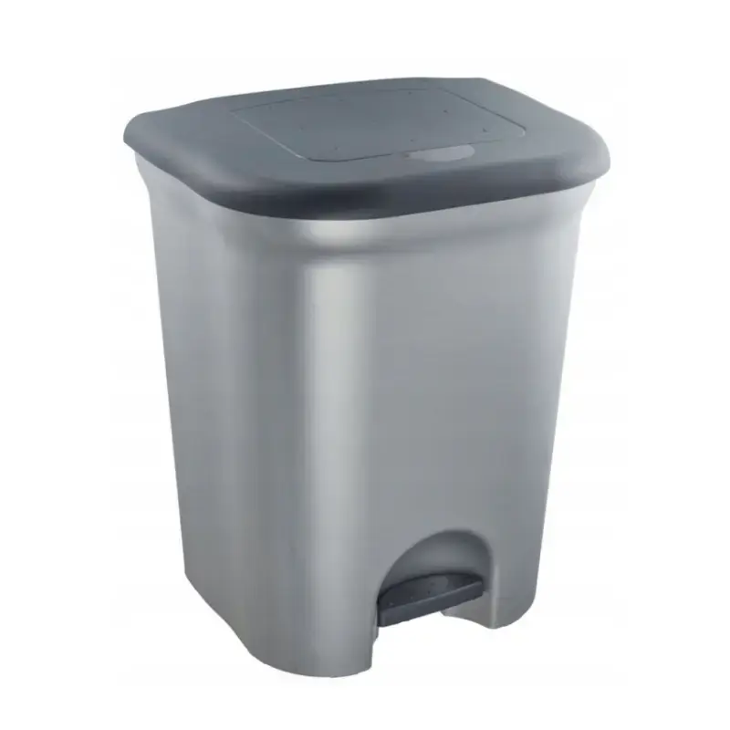 Pedāļspainis atkritumu šķirošanai 2x11L Torge 37,5x29,5x46 cm gaiša sudraba krāsā