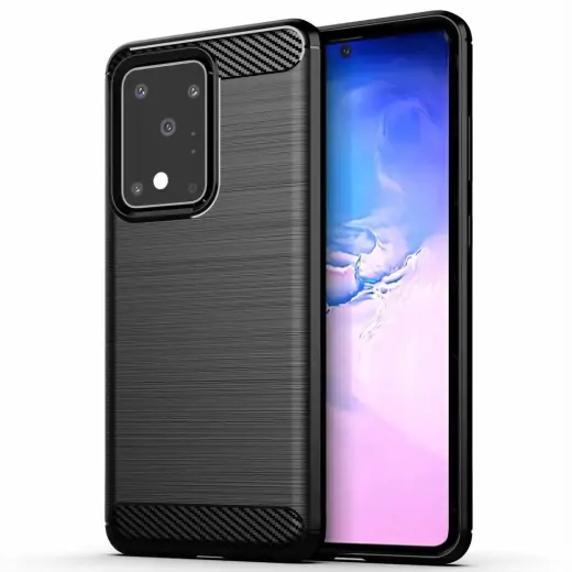 Fusion Trust Back Case Silikona Aizsargapvalks Priekš Samsung G985 Galaxy S20 Plus Melns