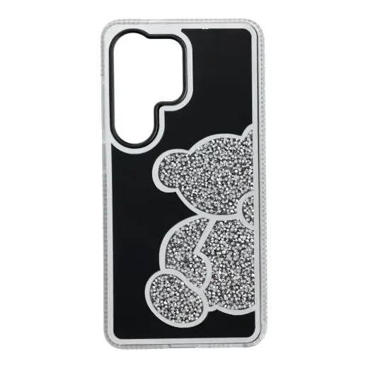 Teddy Bear telefono dėklas Samsung Galaxy S26 Ultra (S948) sidabrinis (pliušinis meškiukas)