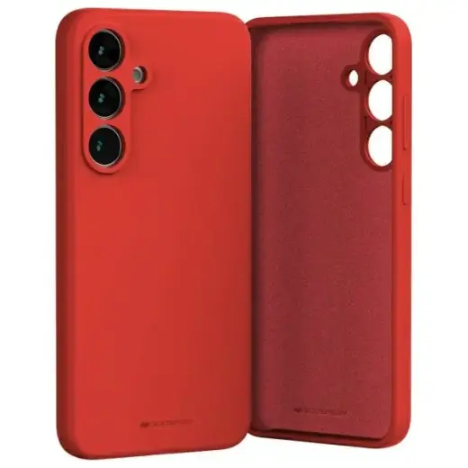 Mercury Silicone Phone Case for Samsung Galaxy S24 FE red