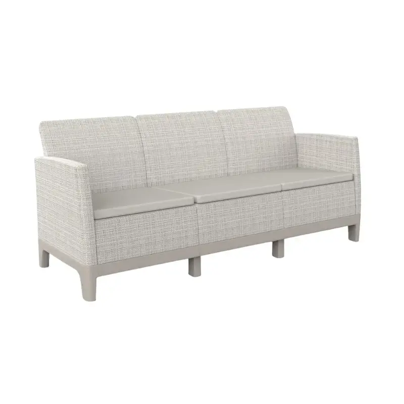 Dārza dīvāns divvietīgs Scandi Form 3 Seater Sofa oļu pelēks/gaiši bēšs