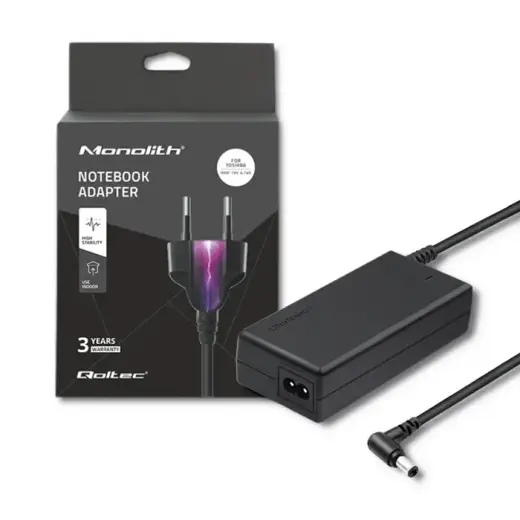 Qoltec Power adapter for laptop Toshiba | 90W | 19V | 4.74A | 5.5*2.5 | +power cable