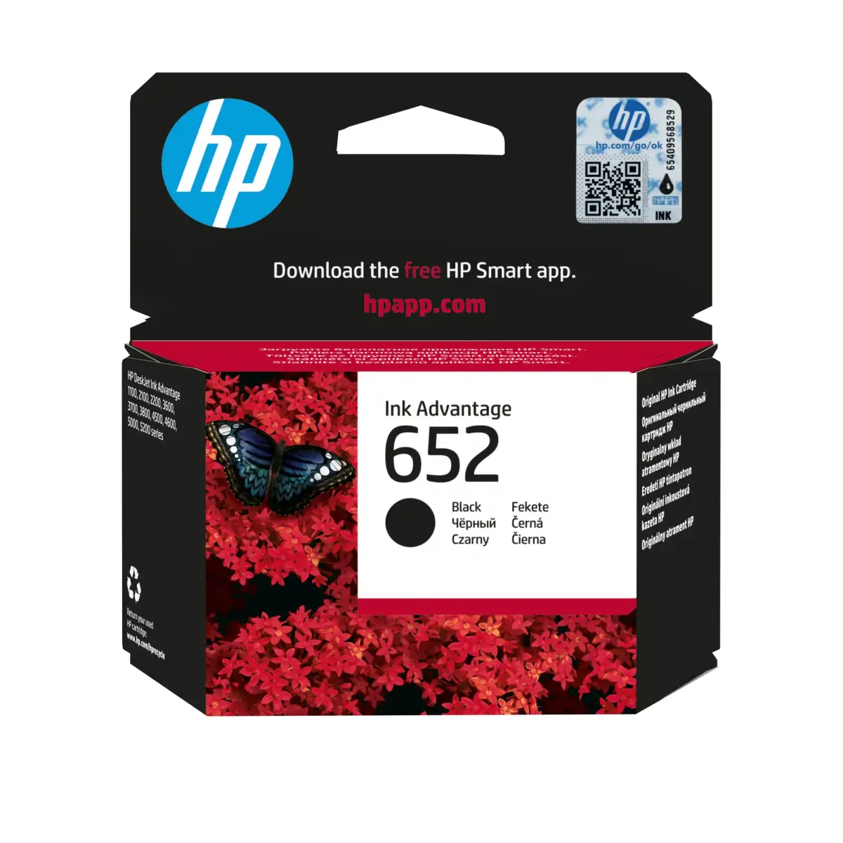 Tindikassett HP 652 F6V25AE must