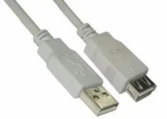 Kabelis Brackton USB Male - USB Female 2m White