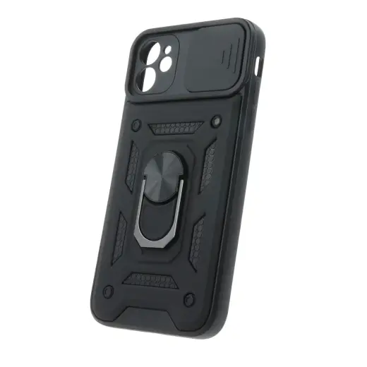 Defender Slide telefono dėklas su stovu iPhone 11 juodas (su kameros apsauga)