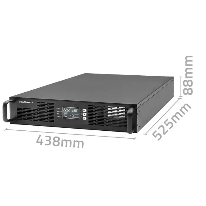 Qoltec Uninterruptible Power Supply UPS for RACK | 3kVA | 3000W | Power factor 1.0 | LCD | EPO | USB | On-line