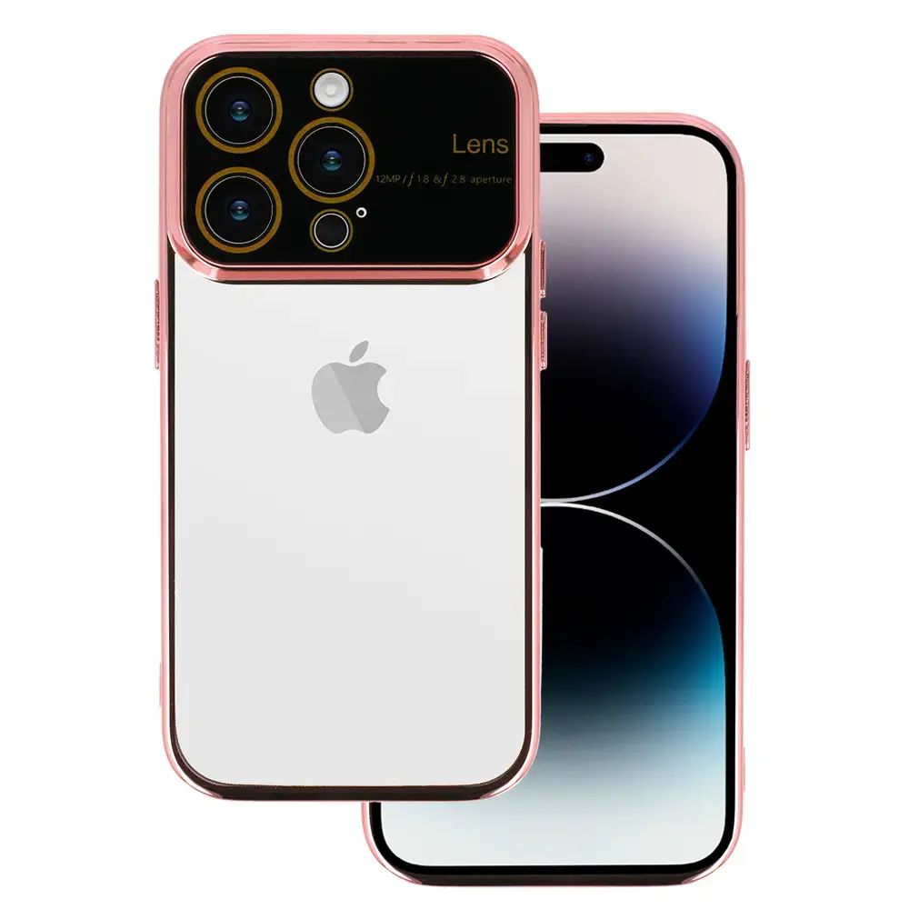 Electro Lens Case for Iphone 14 Pro Max Rose gold