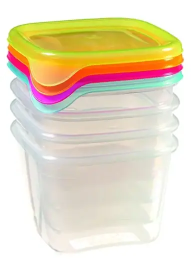 Set of 4 food containers 4x0,45L square Fresh&Go mix