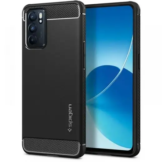 Spigen Rugged Armor telefona maciņš Oppo Reno 6 5G matēts melns