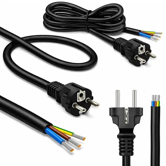 Qoltec Power cord | SCHUKO CEE 7/7 plug | Cu copper | stripped and soldered | 3x1.50 mm² | 3m