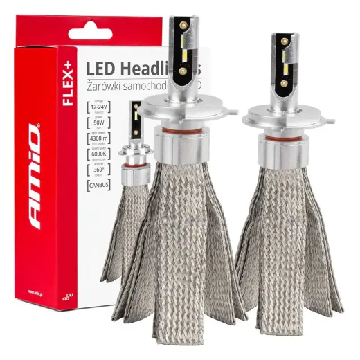 LED Headlights FLEX+ Series H4/H19 canbus 6000K 12-24V AMIO-03657