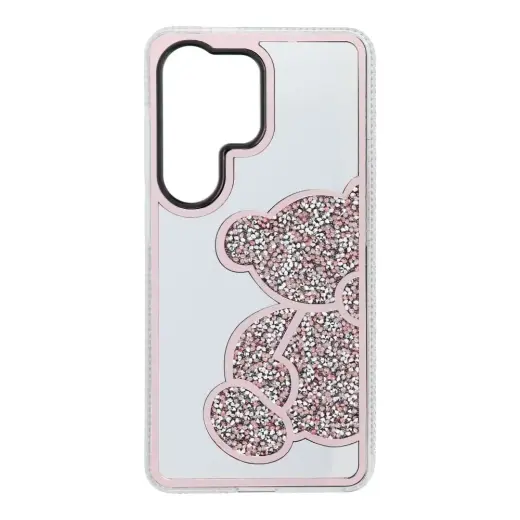 Teddy Bear telefono dėklas Samsung Galaxy S26 Ultra (S948) rožinis (pliušinis meškiukas)