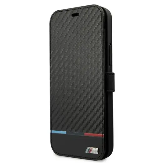 BMBKP13SPUCARTCBK BMW M Book Carbon Stripe Case for iPhone 13 Mini Black