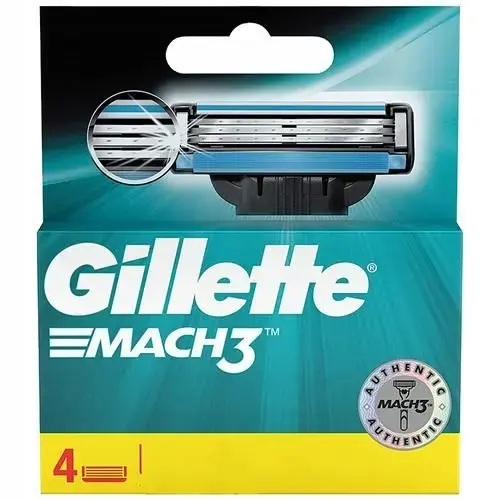 Gillette Mach 3 Ostrza Wkłady Do Maszynki 4szt