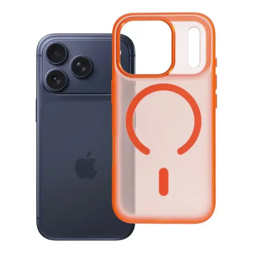 Flexline Mag telefoni ümbris MagSafe toega iPhone 17 Pro oranž