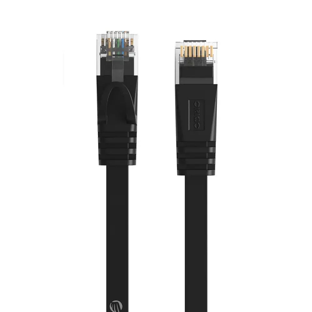 Kabel sieciowy Ethernet Orico PUG-C7B CAT7 10Gbps RJ45 internetowy LAN płaski 1 m - czarny