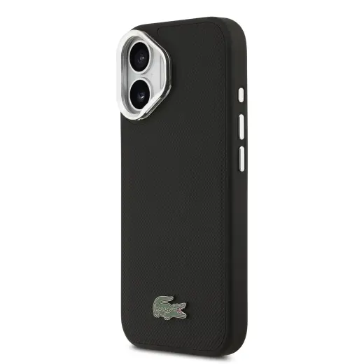 Lacoste Iconic Petit Pique Camera Stand MagSafe Case for iPhone 17 Black