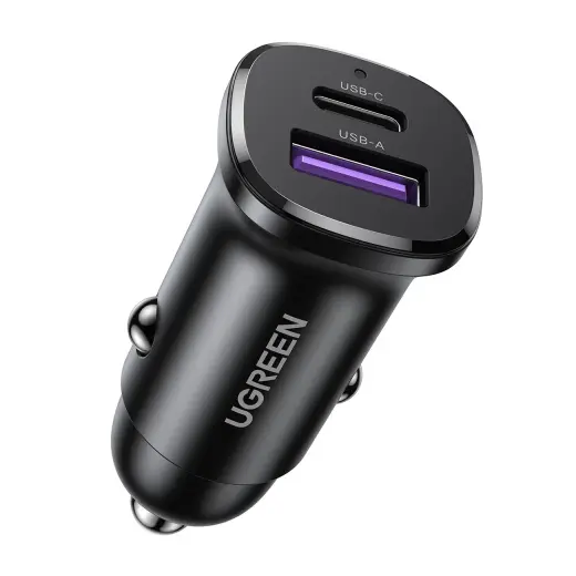 Ugreen EC305 25845 automašīnas lādētājs | 30W | PD, QC | USB-C, USB-A | melns