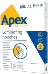 Laminēšanas plēve APEX 100gab Glossy A4 Medium