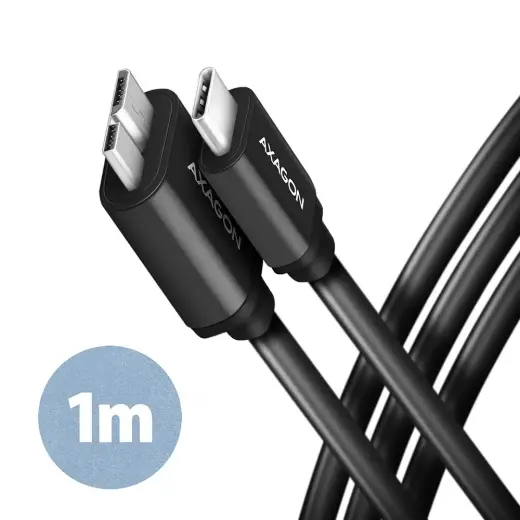 Axagon BUMM3-CM10AB duomenų perdavimo ir įkrovimo laidas | USB-A į Micro B | 1m
