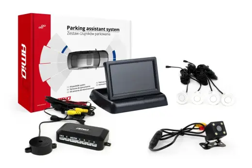 Parking assistant system TFT02 4,3" with HD-315-LED 4 sensors white