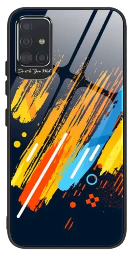 Fusion Color Glass Back Case Silicone Case For Samsung A515 Galaxy A51 (Design 5)