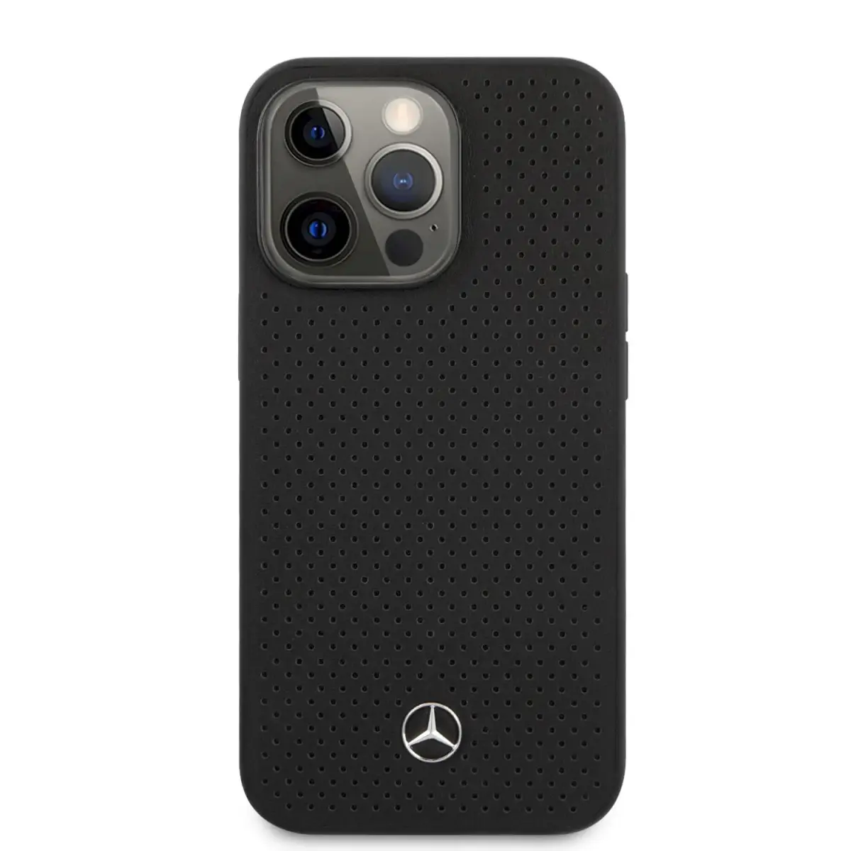 MEHCP13LDELBK Mercedes Genuine Leather Hard Case for iPhone 13 Pro Black
